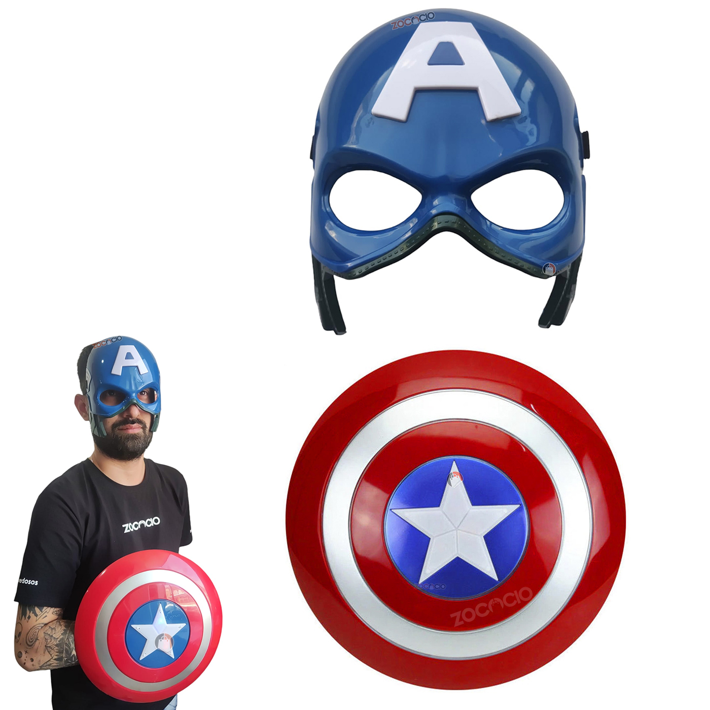 Combo Mascara Y Escudo Capitán América C